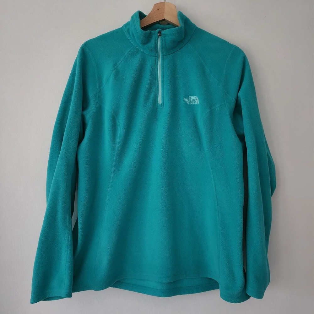 The North Face Quarter Zip Fleece Teal TKA 100 Pullover Womens Large